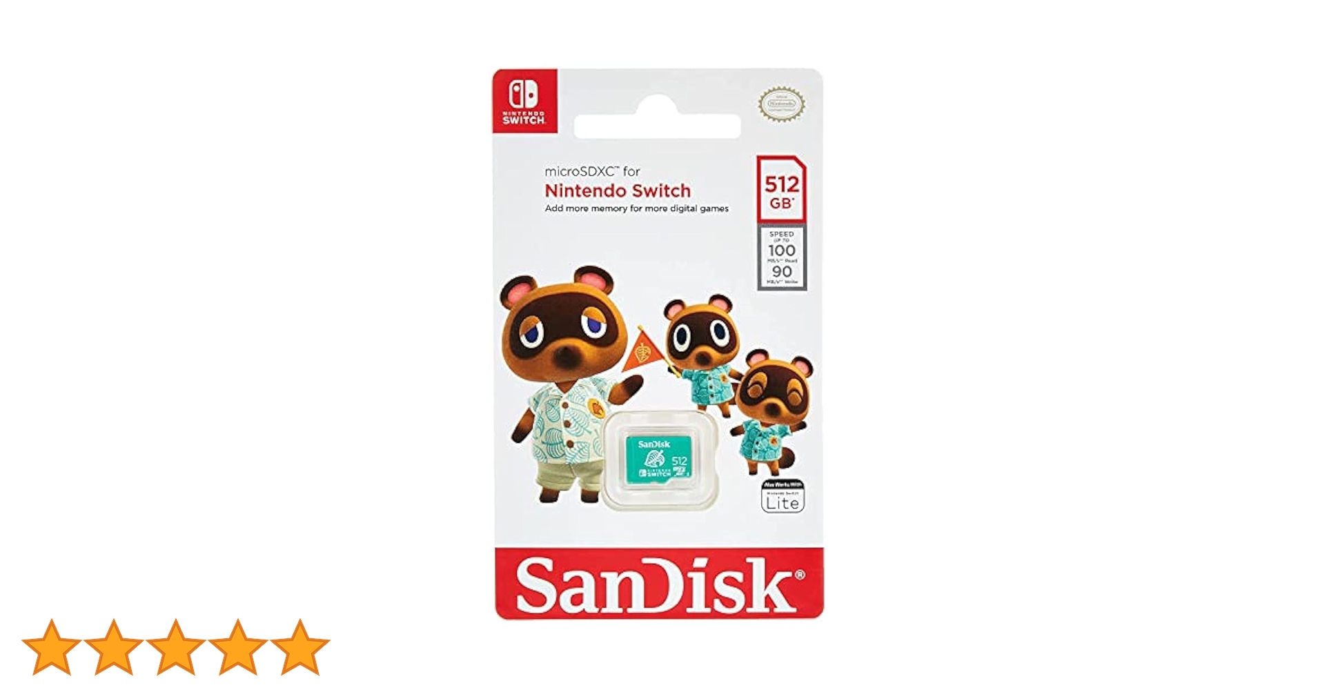 Nintendo Switch Nintendo Switch Lite 512GB microSD SanDisk 512GB Nintendo Switch MicroSD Card/Memory Card for
